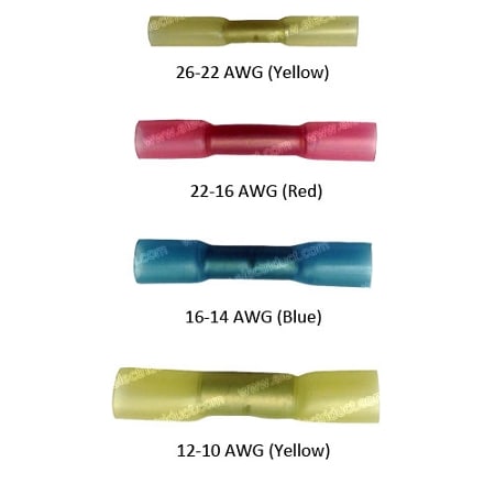 Electriduct Heat Shrink Butt Connectors - Electriduct HS-HP-BC-10-YL-25